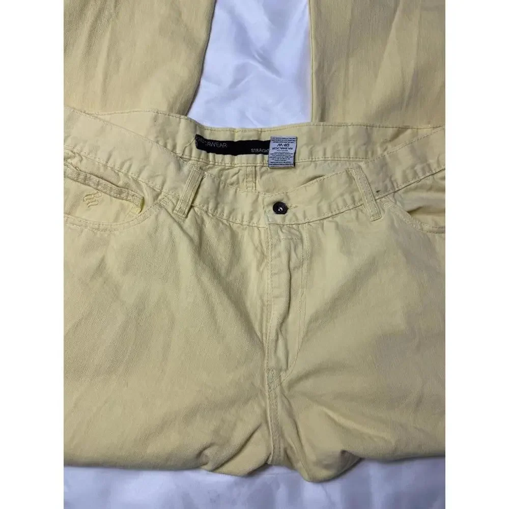 Rocawear‎ Jeans Mens Light Yellow Washed Straight Fit Cotton Size W40